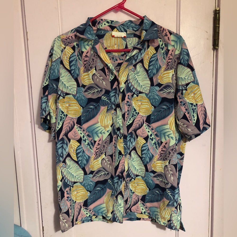 Alia patterned button down shirt